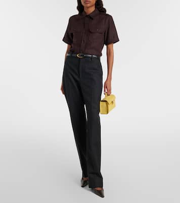 Symmetry Pochette Mini suede top-handle bag | Savette