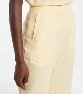 Pantalon droit taille haute en lin | Lisa Marie Fernandez
