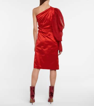 Cotton and silk satin midi dress | Dries Van Noten