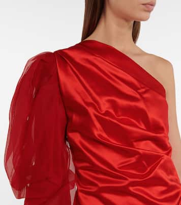 Cotton and silk satin midi dress | Dries Van Noten