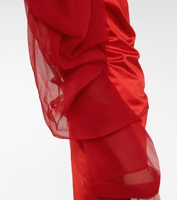 Cotton and silk satin midi dress | Dries Van Noten