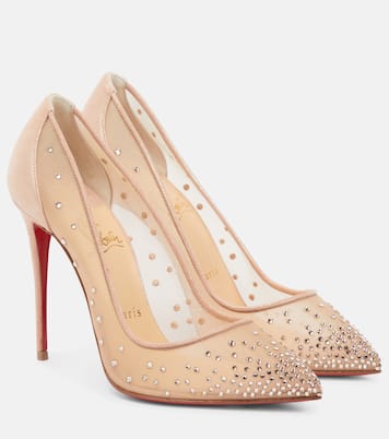 Pumps Follies Strass in mesh con cristalli | Christian Louboutin