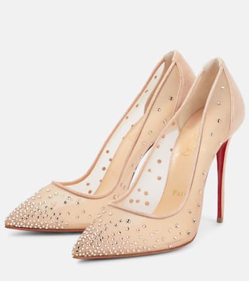 Pumps Follies Strass in mesh con cristalli | Christian Louboutin