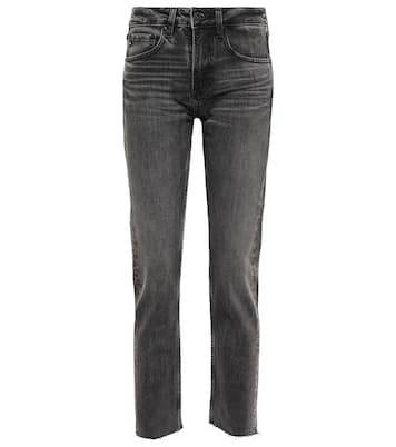 Girlfriend mid-rise cropped jeans | AG Jeans