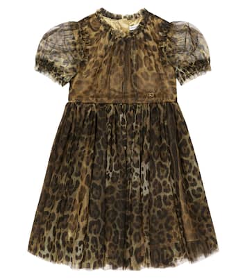 Leopard-print tulle dress | Dolce&Gabbana Kids