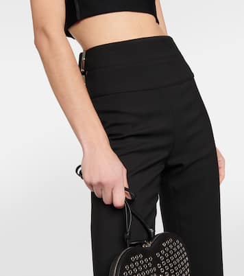Pantalones rectos de lana con cinturón | Alaïa