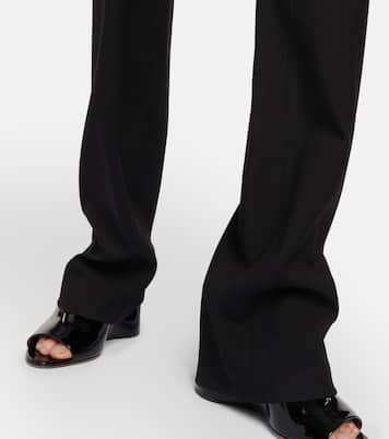 Pantalones rectos de lana con cinturón | Alaïa