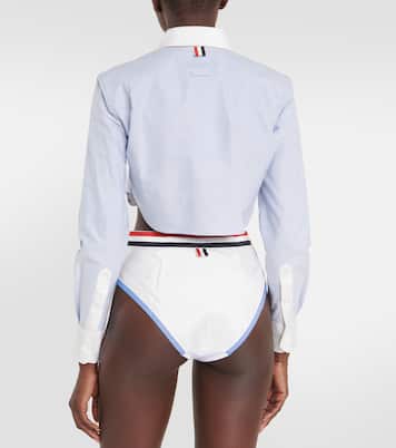 Culottes Oxford Stripe in cotone e seta | Thom Browne
