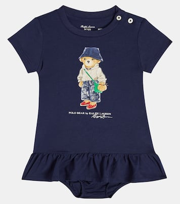 Baby Polo Bear cotton dress and bloomers set | Polo Ralph Lauren Kids