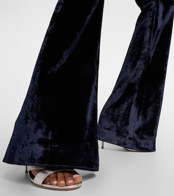 Pantaloni regular in velluto a vita alta | Galvan