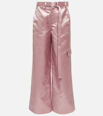 High-Rise-Hose Shay aus Satin | Staud