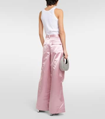 High-Rise-Hose Shay aus Satin | Staud
