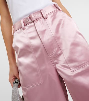 High-Rise-Hose Shay aus Satin | Staud
