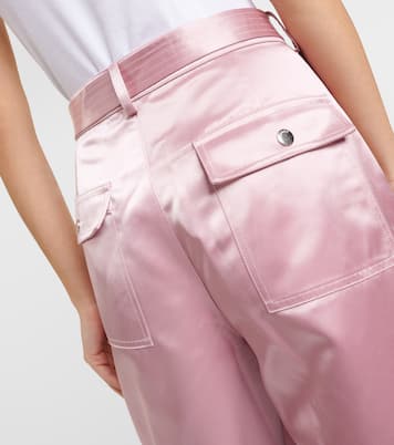 High-Rise-Hose Shay aus Satin | Staud