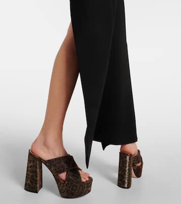Leopard-print lamé platform mules | Gianvito Rossi