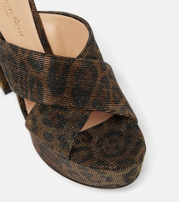 Leopard-print lamé platform mules | Gianvito Rossi