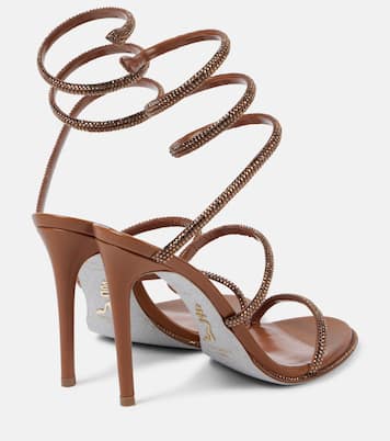Verzierte Sandalen Cleo 105 aus Satin und Leder | Rene Caovilla