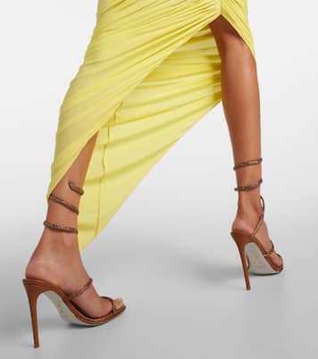 Verzierte Sandalen Cleo 105 aus Satin und Leder | Rene Caovilla