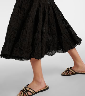 Vestido midi Soledad de algodón fruncido | Poupette St Barth