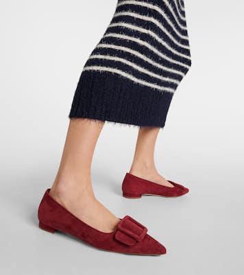Maysalepumpflat suede ballet flats | Manolo Blahnik