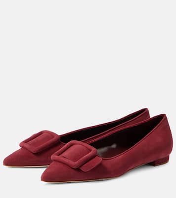 Maysalepumpflat suede ballet flats | Manolo Blahnik