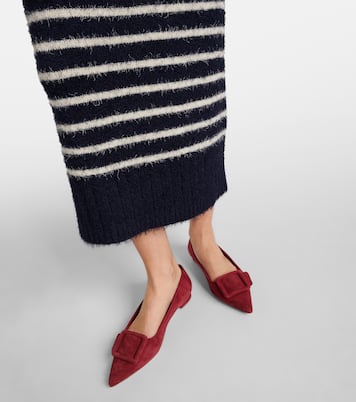Maysalepumpflat suede ballet flats | Manolo Blahnik