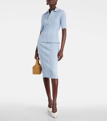 Ribbed-knit cotton polo shirt | Bottega Veneta