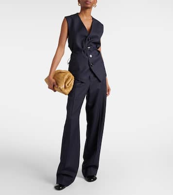 Gerade High-Rise-Hose aus Wolle | Bottega Veneta