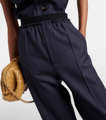 Gerade High-Rise-Hose aus Wolle | Bottega Veneta
