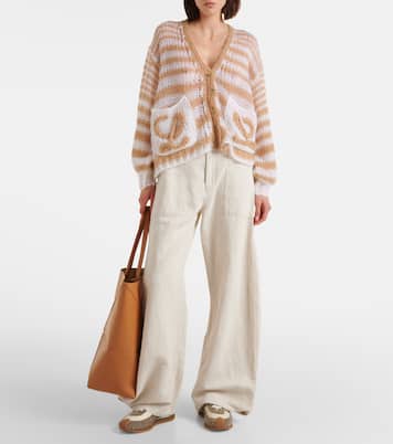 Cardigan Anagram rayé en mohair mélangé | Loewe