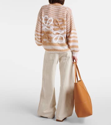 Cardigan Anagram rayé en mohair mélangé | Loewe