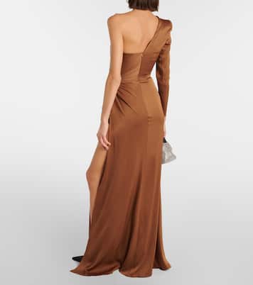 One-shoulder satin gown | Alex Perry