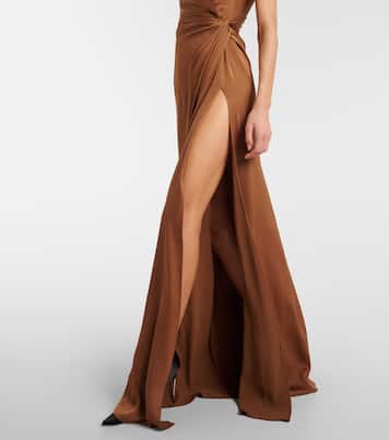 One-shoulder satin gown | Alex Perry