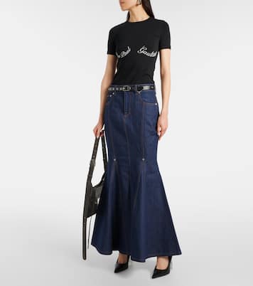 Gonna di jeans lunga a vita alta  | Jean Paul Gaultier