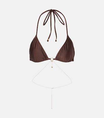 Top de bikini triangular con cadena | Bananhot