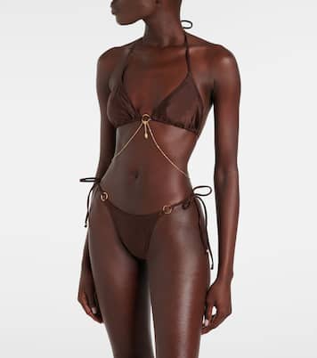 Top de bikini triangular con cadena | Bananhot