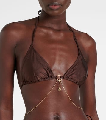 Top de bikini triangular con cadena | Bananhot