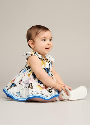 Baby - Set di abito e culottes in cotone | Dolce&Gabbana Kids