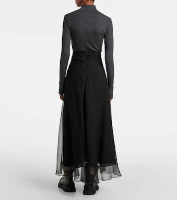Jupe midi en satin de soie | Brunello Cucinelli