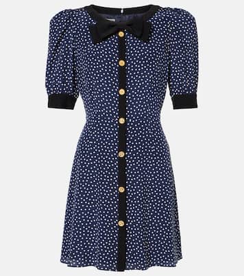 Abito corto in seta a pois | Alessandra Rich