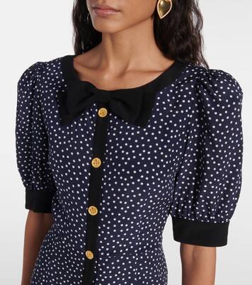 Abito corto in seta a pois | Alessandra Rich