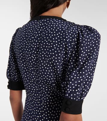Abito corto in seta a pois | Alessandra Rich