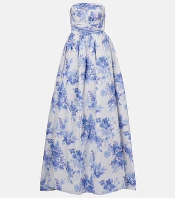 Robe longue en taffetas à fleurs | Carolina Herrera