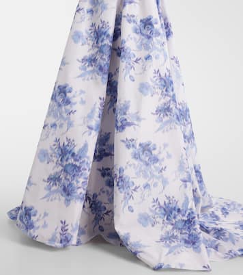Robe longue en taffetas à fleurs | Carolina Herrera