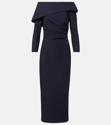 Off-shoulder crêpe midi dress | Safiyaa