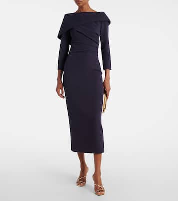 Off-shoulder crêpe midi dress | Safiyaa