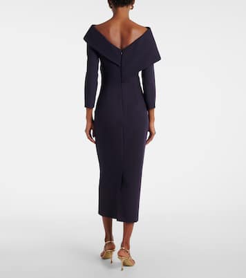 Off-shoulder crêpe midi dress | Safiyaa