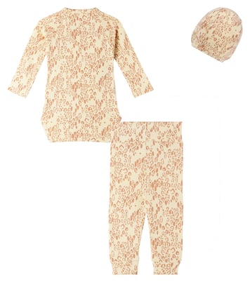 Baby bodysuit, leggings, and beanie set | Mini Rodini