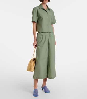 Camisa de popelín en mezcla de algodón con anagrama | Loewe