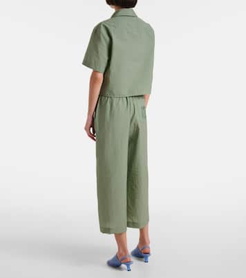 Camisa de popelín en mezcla de algodón con anagrama | Loewe
